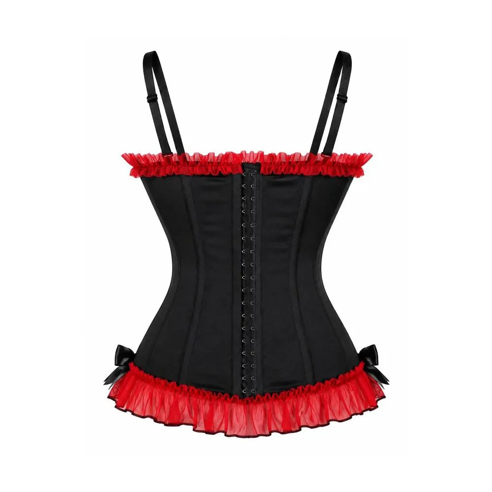 PRE-ORDER Lavish Red/Black Stretch Lycra Bustier Corset with Underwire Cups